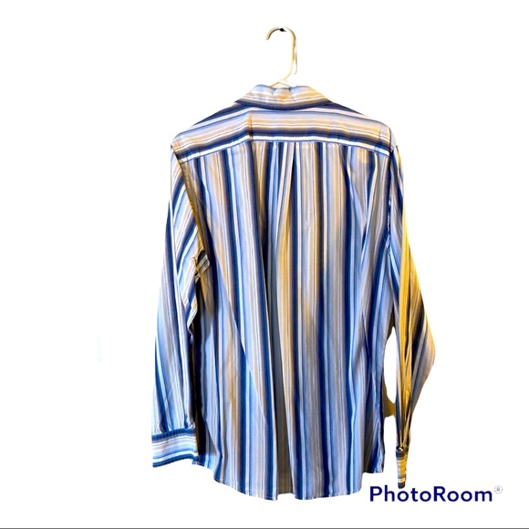 90s GAP Striped Button-Up Dress Shirt β Menβs Medium πΆοΈ - Picture 6 of 7